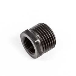 1/2x28 to 3/4-16 Oil Filter Threaded Adapter Steel Black Anodized